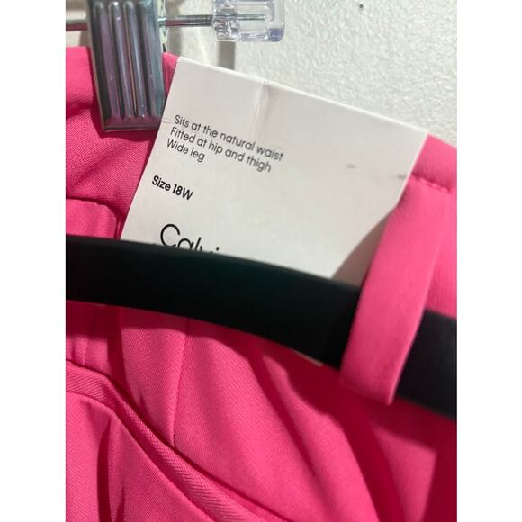 Calvin Klein Women's Pink Plus Size Mid-Rise Wide Leg Dress Pants Size 18W NWT - Picture 8 of 8